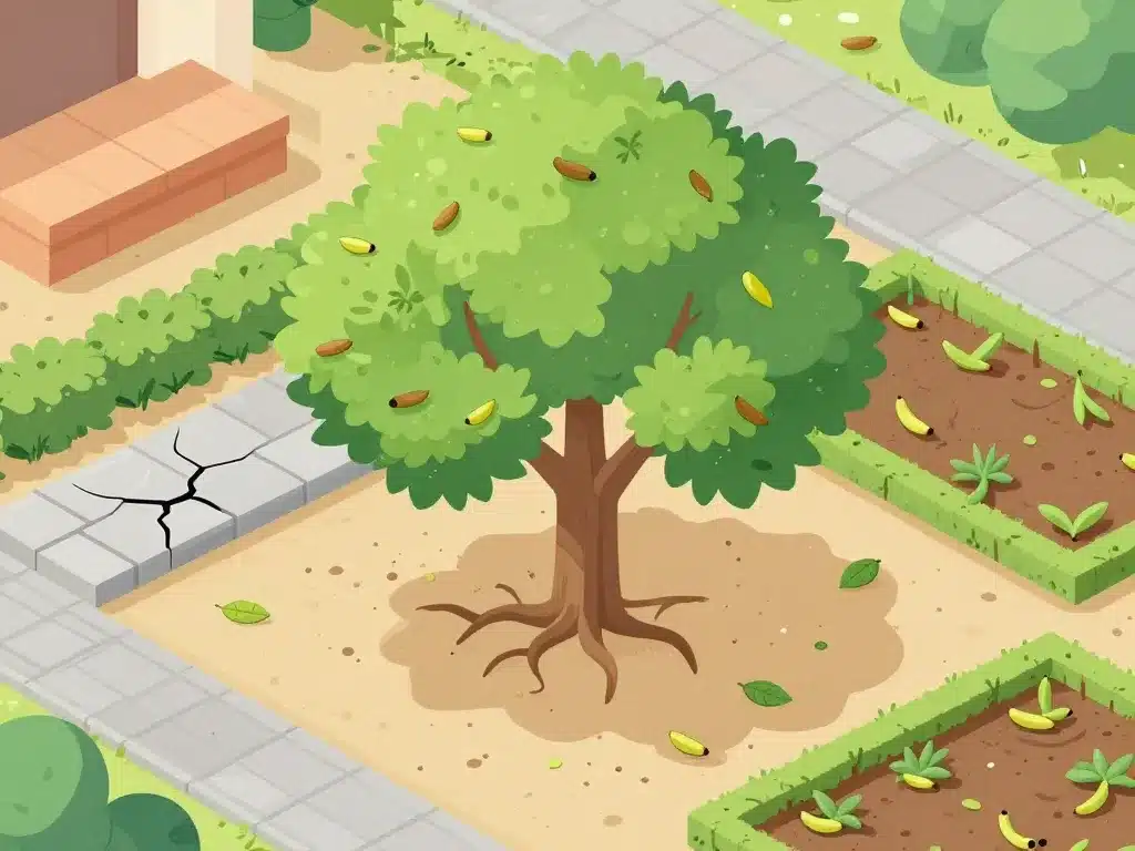 arbre de judée inconvénients racines superficielles et gousses au sol