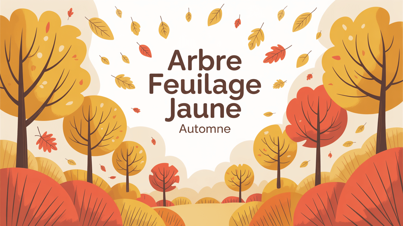 arbre feuillage jaune automne illustration jardin lumiere doree
