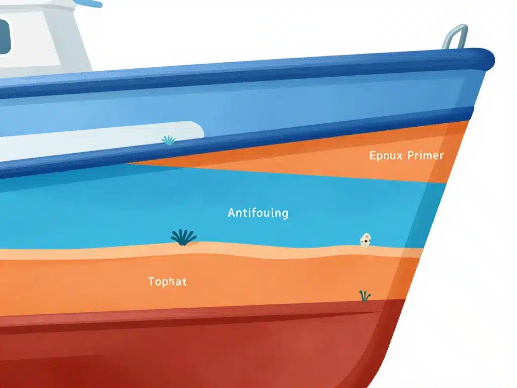 bateau peinture coque schéma couches protection