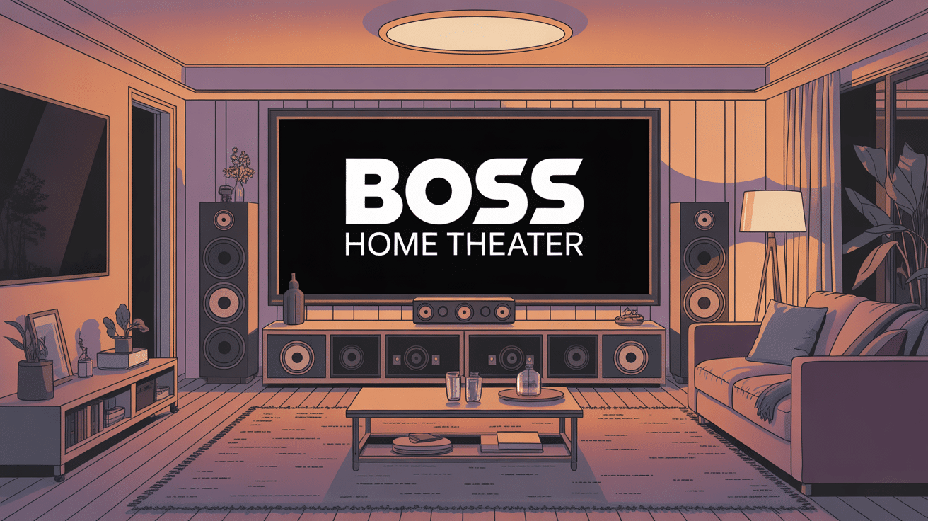 boss home theater système installé dans un salon moderne