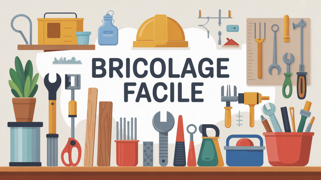 illustration univers du bricolage facile avec outils et bricole-facilement.fr