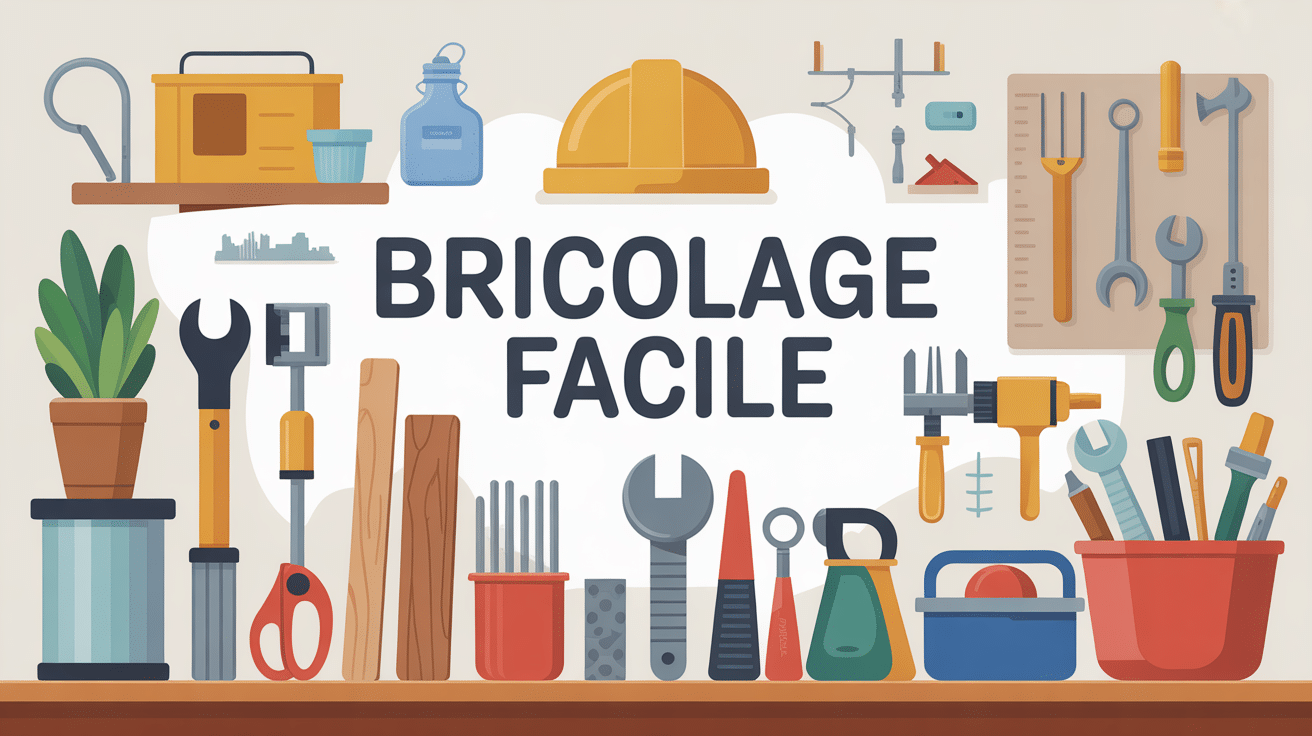 illustration univers du bricolage facile avec outils et bricole-facilement.fr