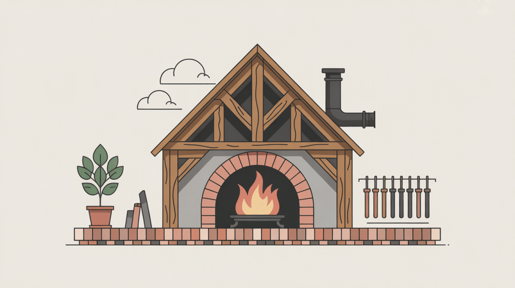 schéma chevetre cheminée coupe plancher bois