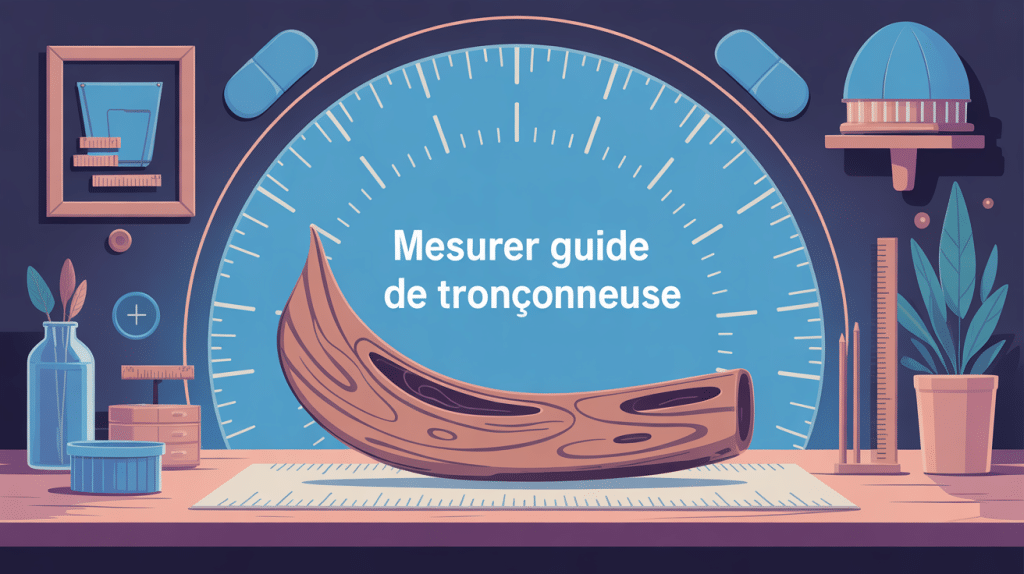 comment mesurer un guide de tronçonneuse illustration sur établi