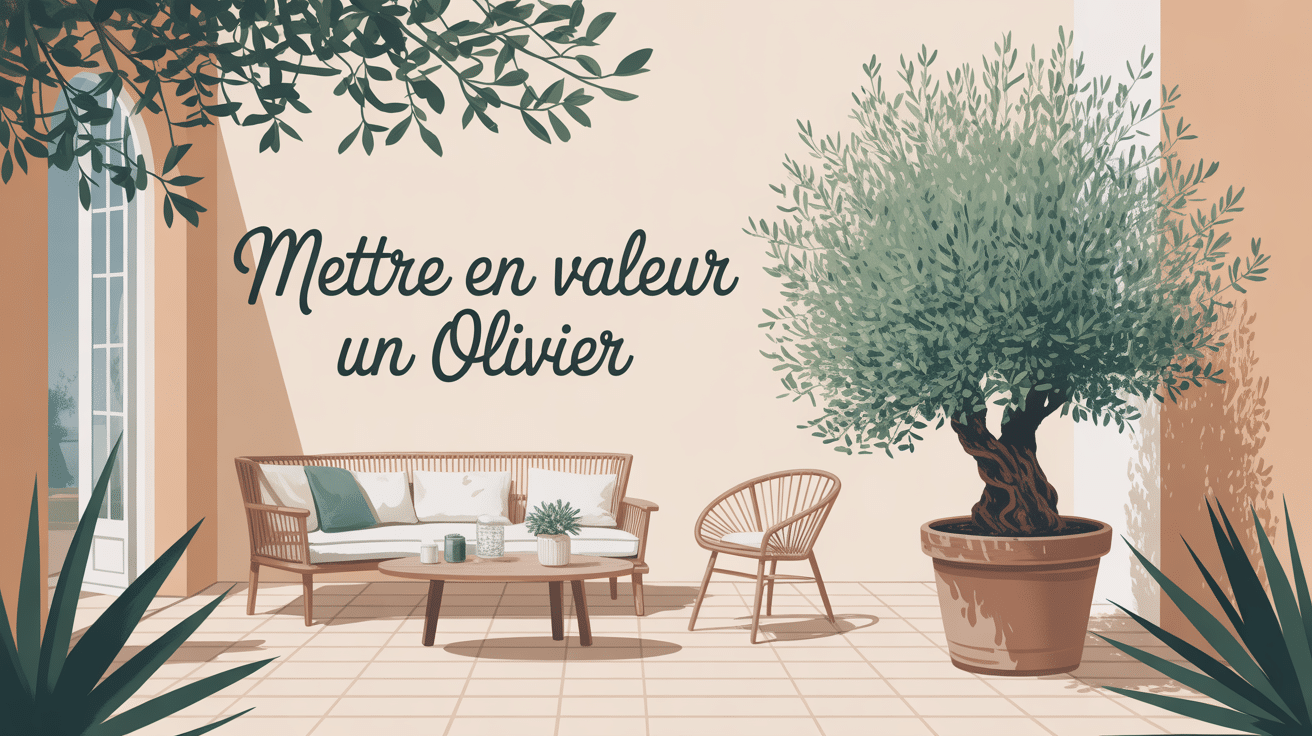 comment mettre en valeur un olivier illustration jardin mediterraneen