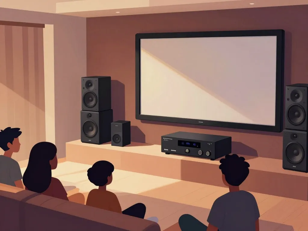 composants du boss home theater dans un salon