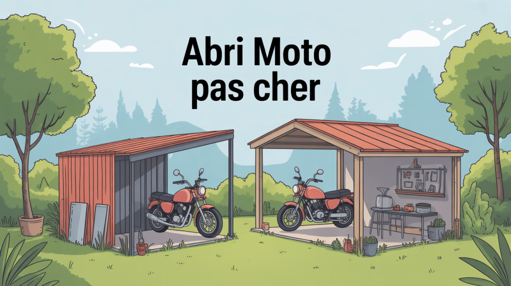 Illustration moderne construire un abri moto pas cher