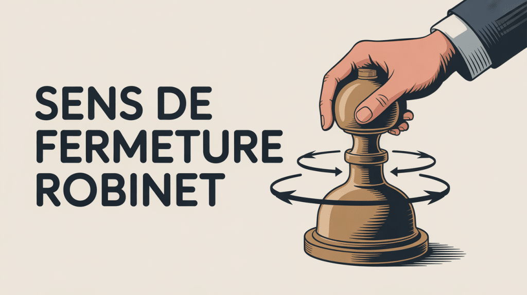 illustration dans quel sens fermer un robinet avec flèches