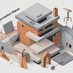 Epaisseur plaque beton maison Phenix illustration vectorielle
