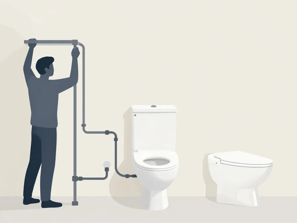Illustration installation cuvette suspendu wc étapes