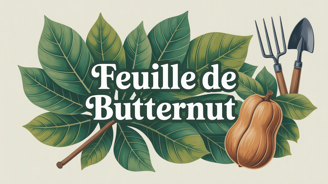 illustration feuille de butternut comestible et jardinage