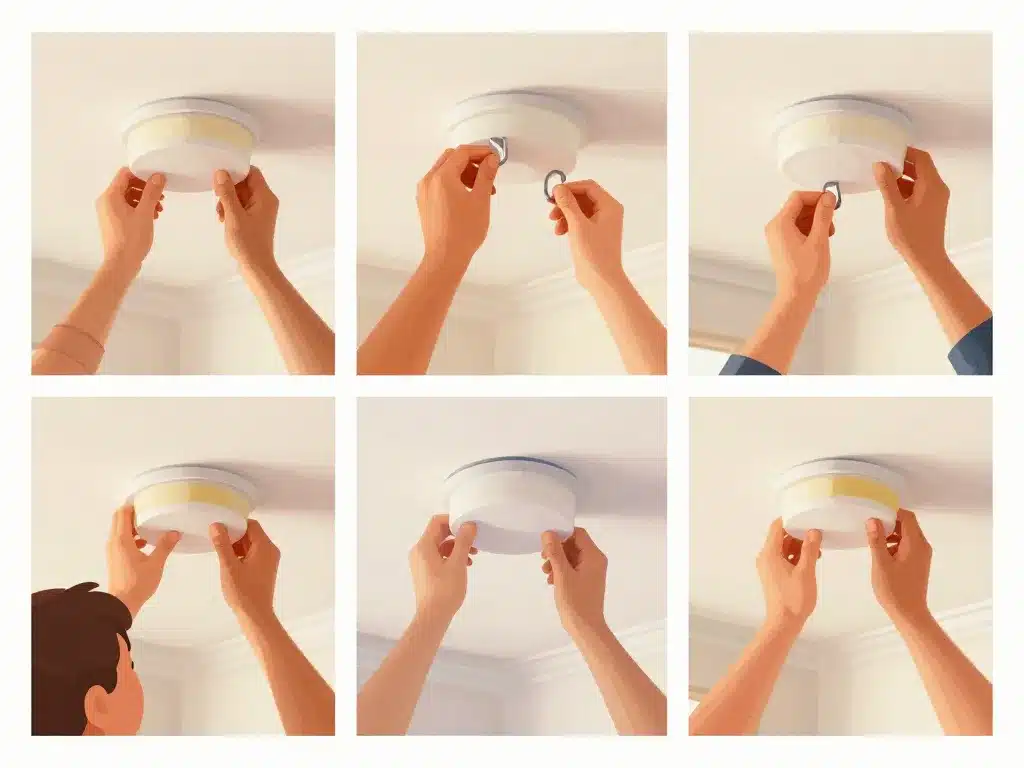 techniques fixer luminaire plafond sans percer méthodes adhésives