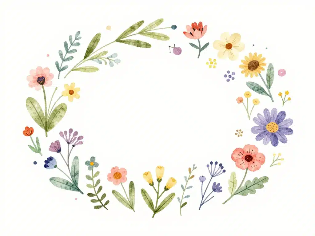 panorama de fleurs en ette stylisées sur fond doux