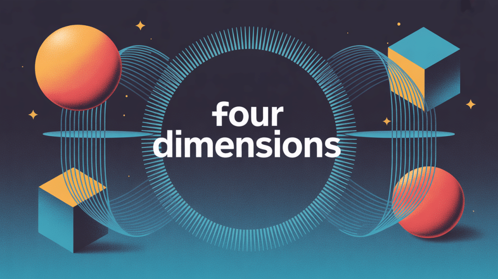 illustration four dimensions physique maths business