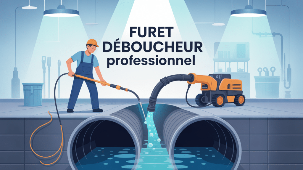 illustration furet deboucheur professionnel canalisation