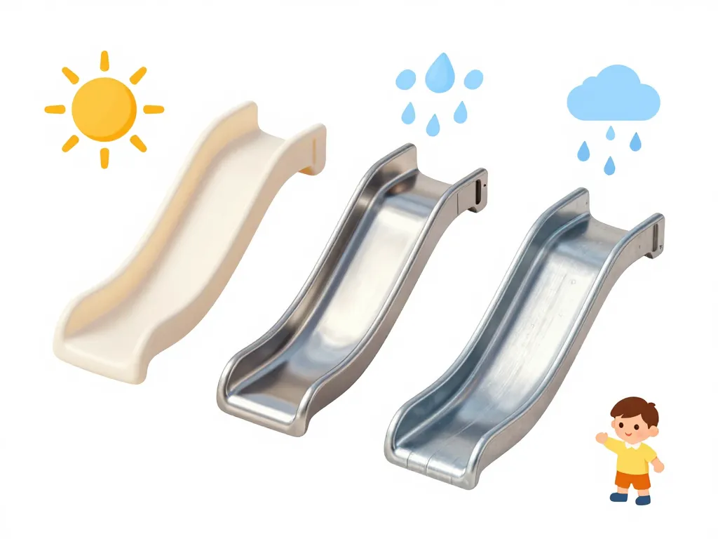 glissiere toboggan matériaux plastique inox acier