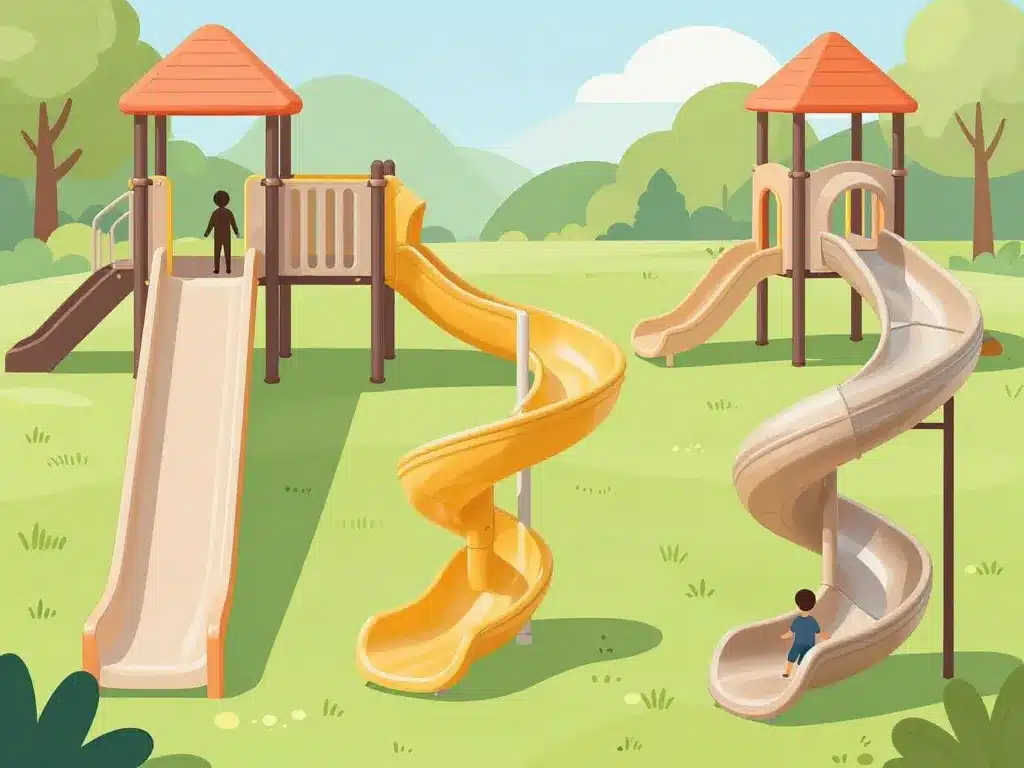 glissiere toboggan formes droites spiralées enfant