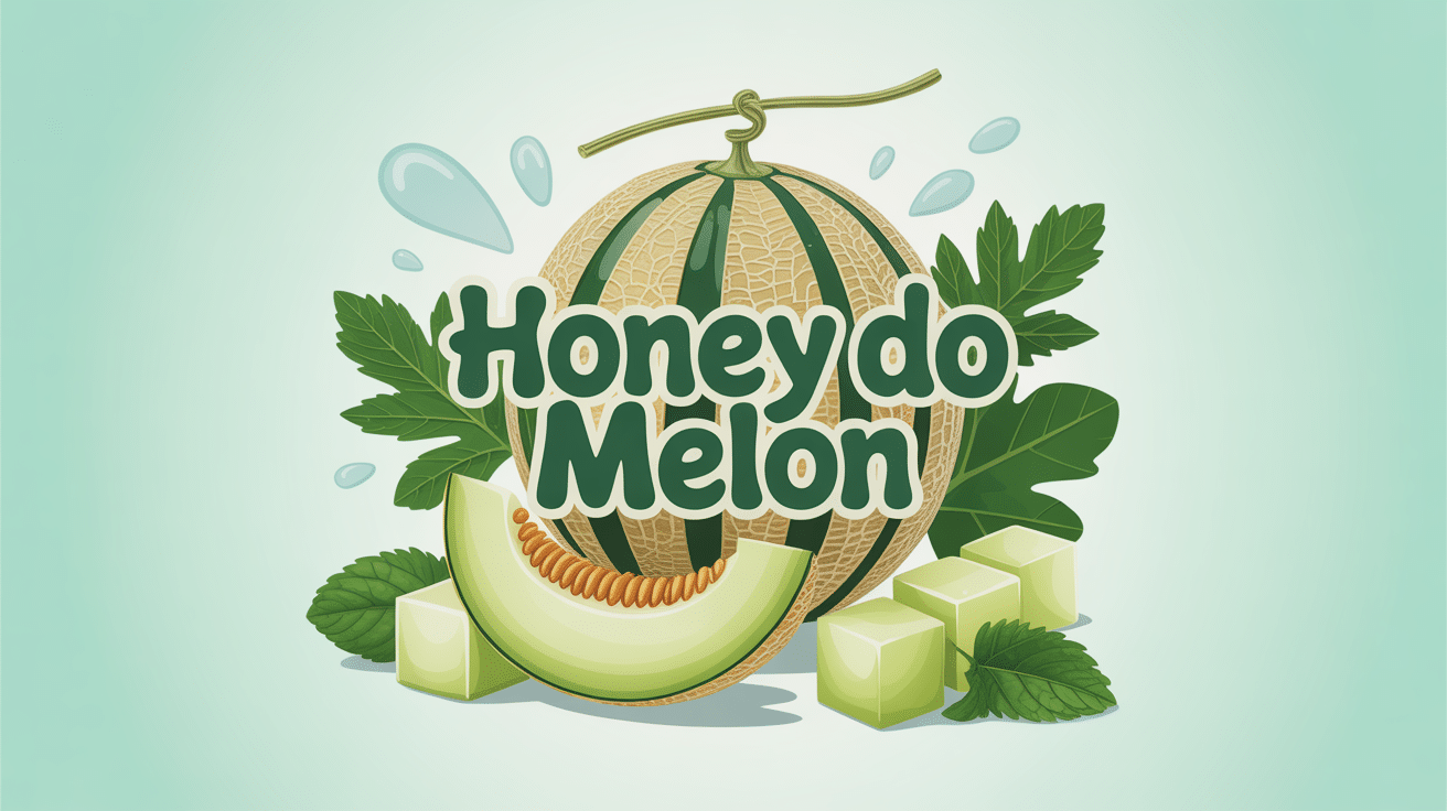 illustration honey do melon vert cubes menthe fraîche