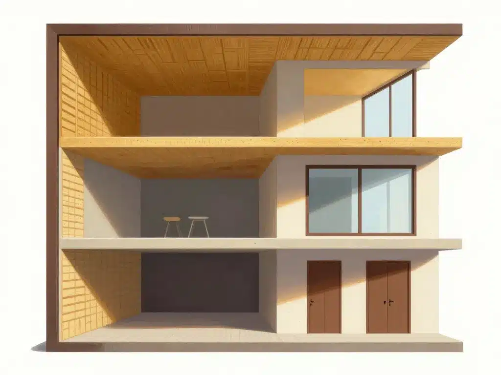 Coupe bâtiment systèmes d'insonorisation murs sol plafond