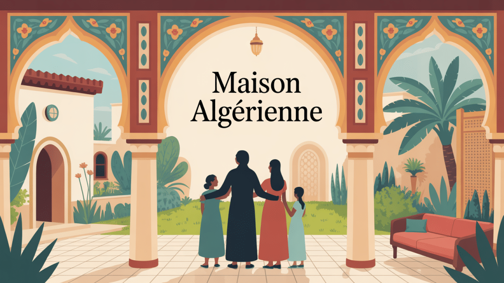 maison algerienne illustration globale moderne et traditionnelle