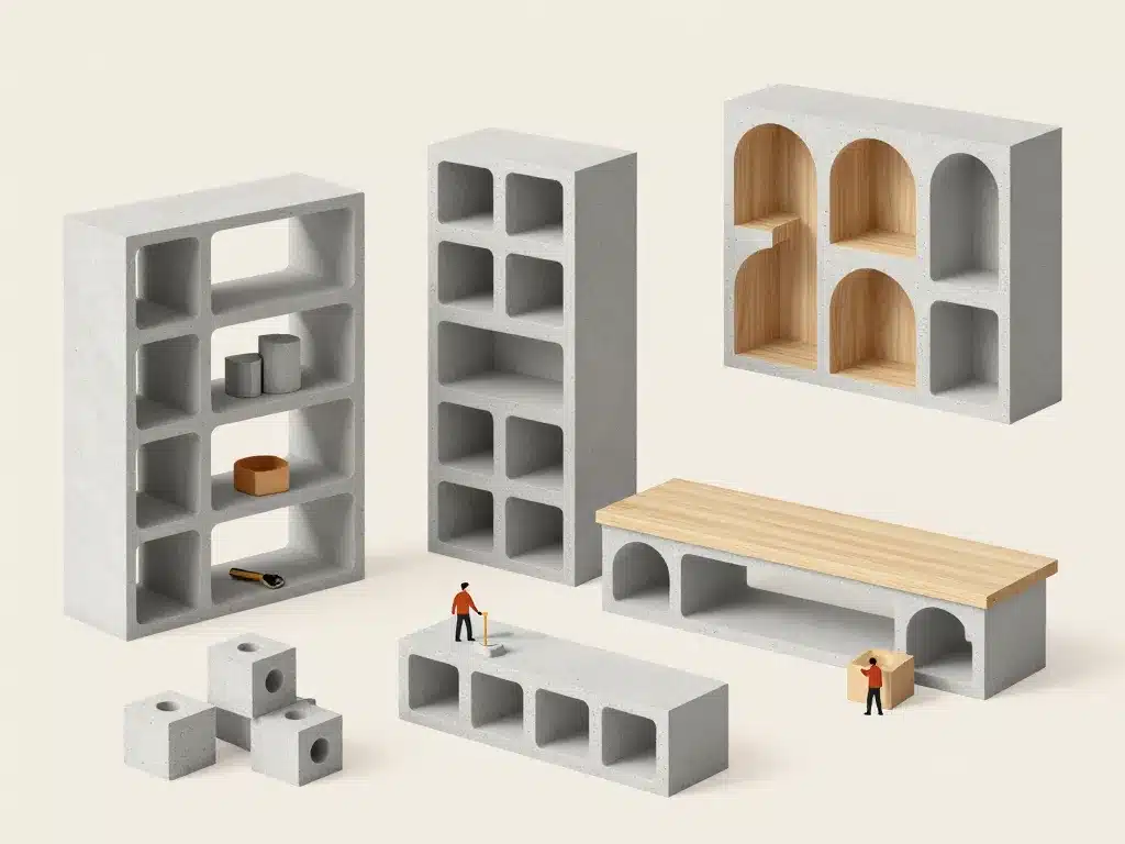 exemples meuble en beton cellulaire modularite