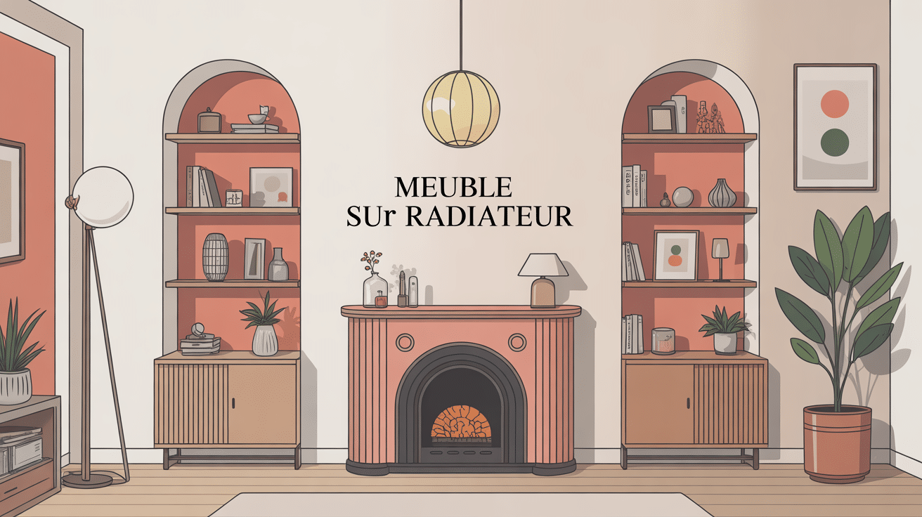 meuble sur radiateur illustration moderne