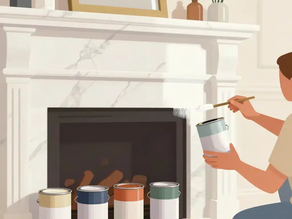 Application peinture sur marbre cheminée différents finis