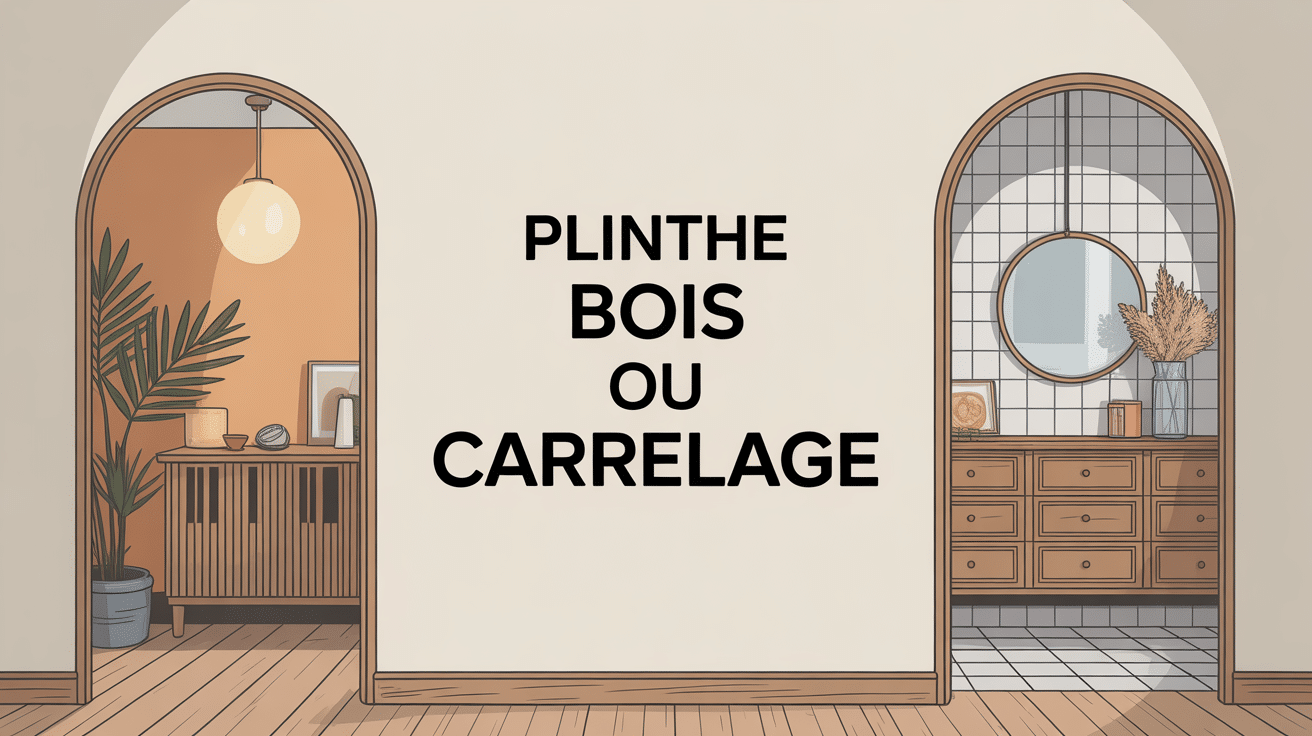 plinthe bois ou carrelage, illustration choix harmonieux