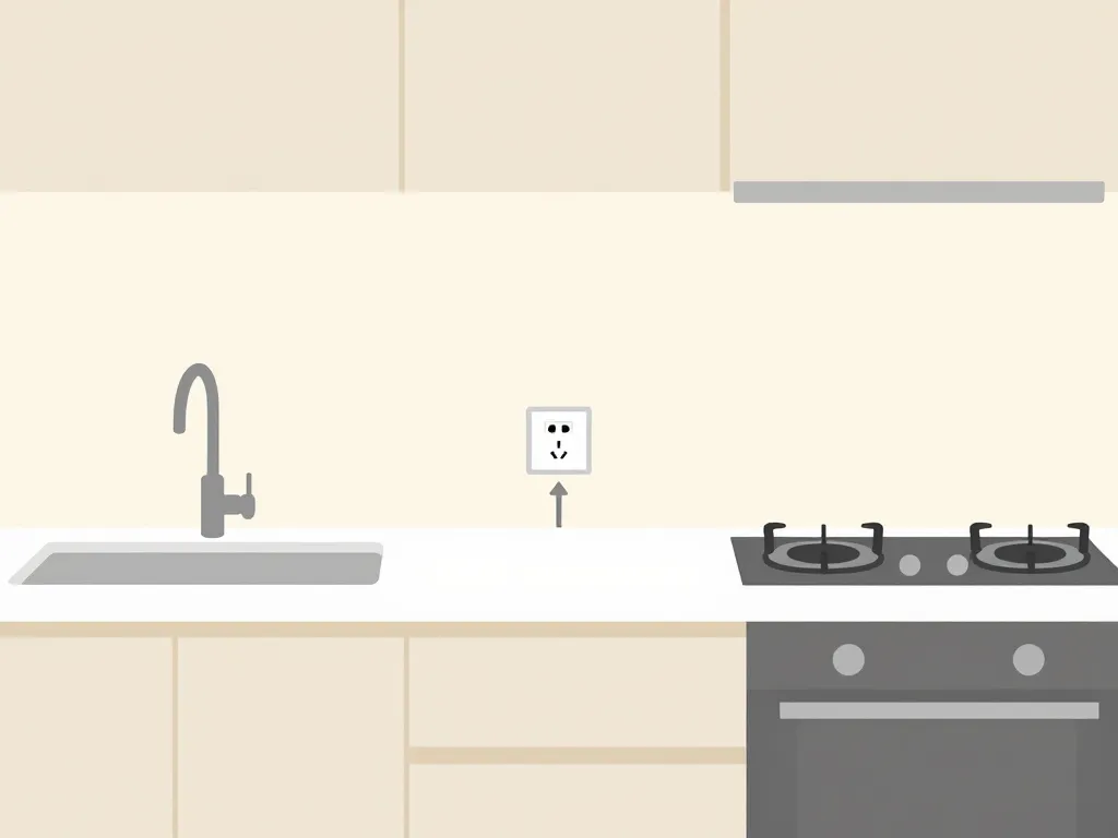 Schéma prise cuisine plan de travail position idéale