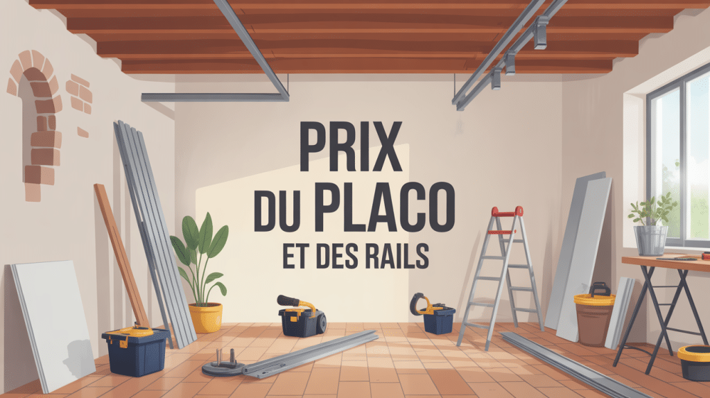 illustration rénovation intérieure prix placo et rail