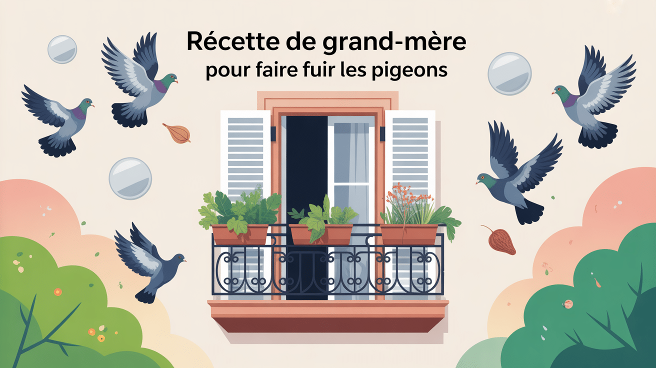 recette de grand-mère pour faire fuir les pigeons illustration balcon naturel