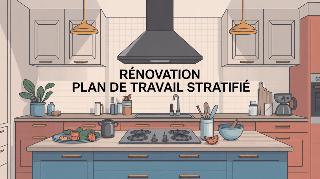 illustration moderne renover plan de travail stratifié