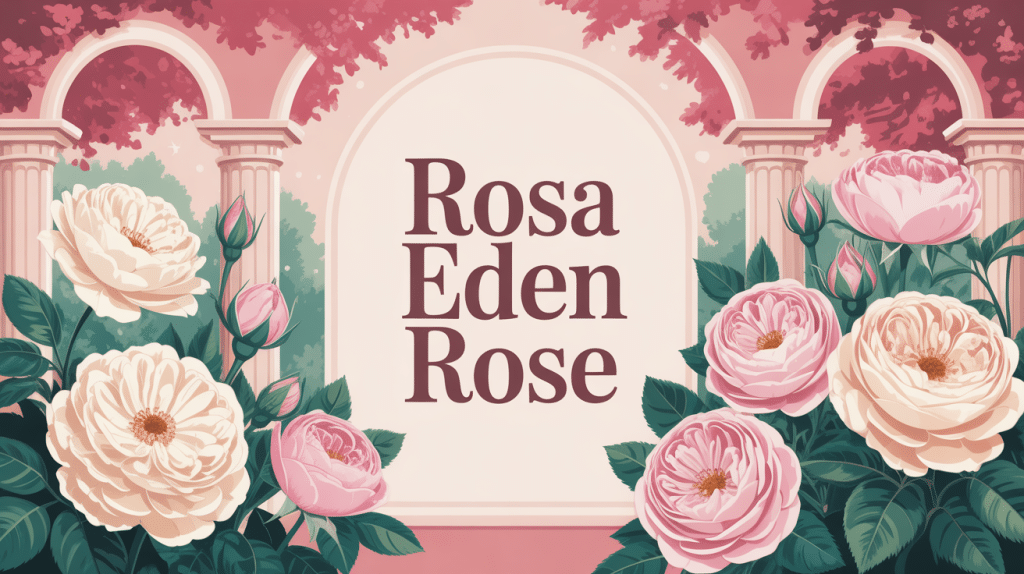 illustration rosa eden rose rosier grimpant fleurs roses jardin