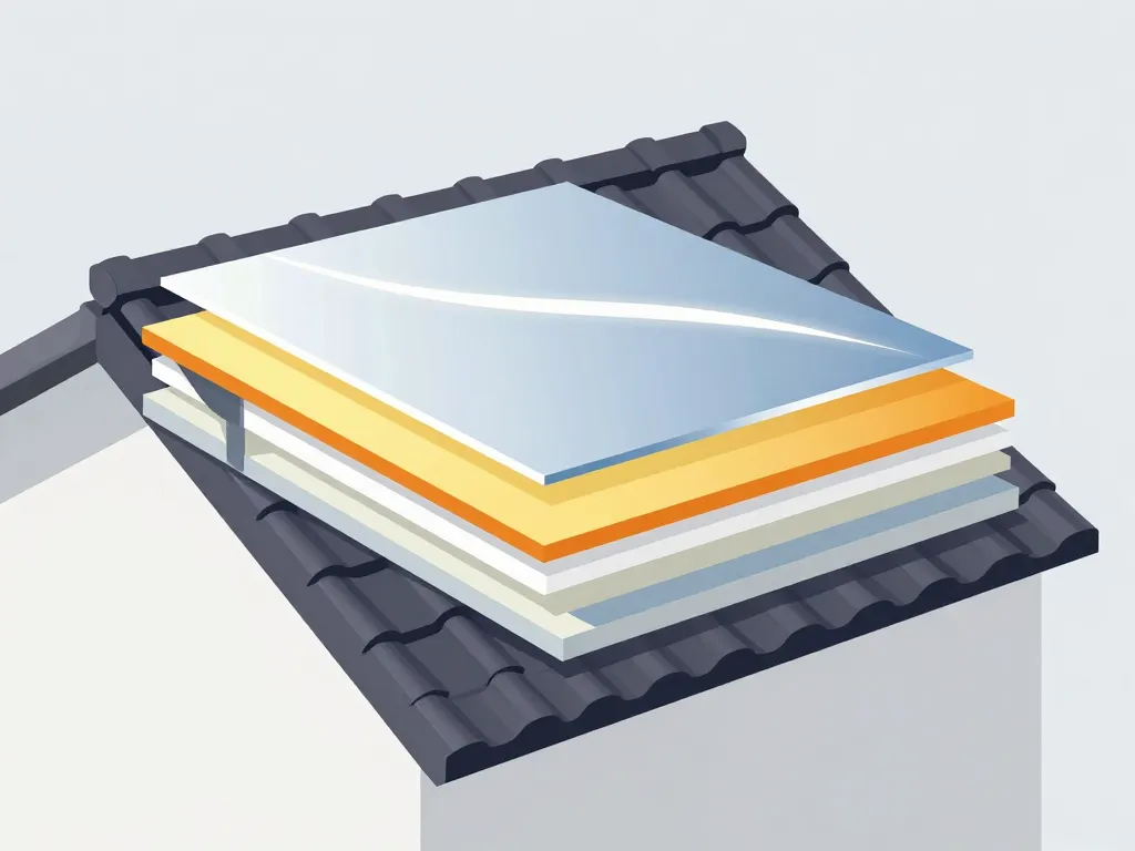 Schéma fonction isolation mince toiture et couches