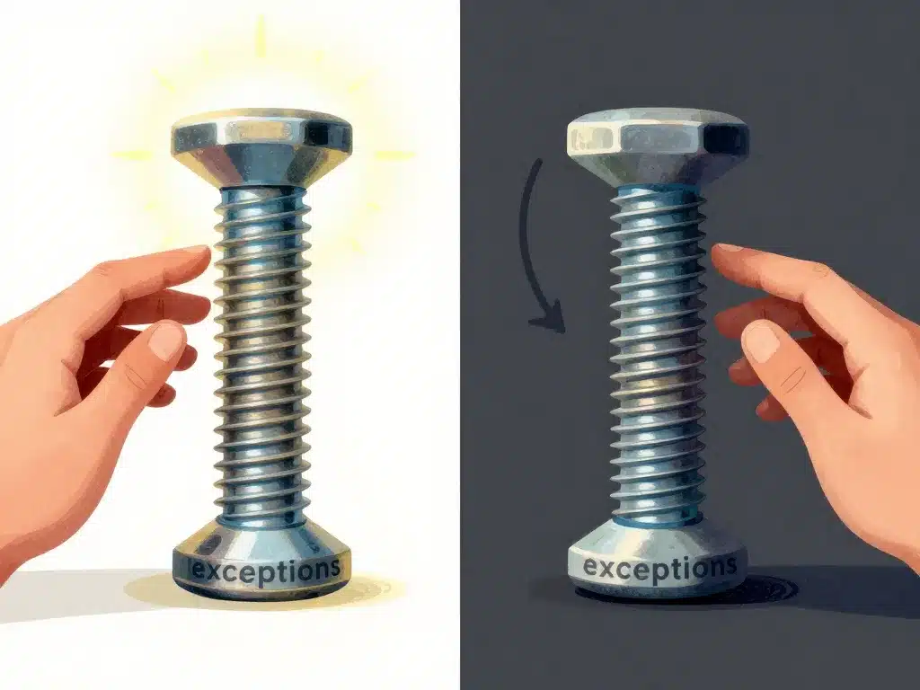 Sens pour visser cas particulier pas à gauche