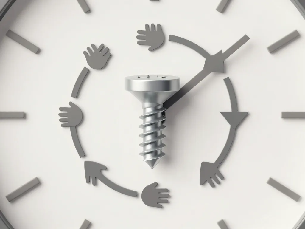 Schéma sens pour visser main droite horaire