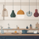 illustration suspension cuisine originale design au dessus ilot