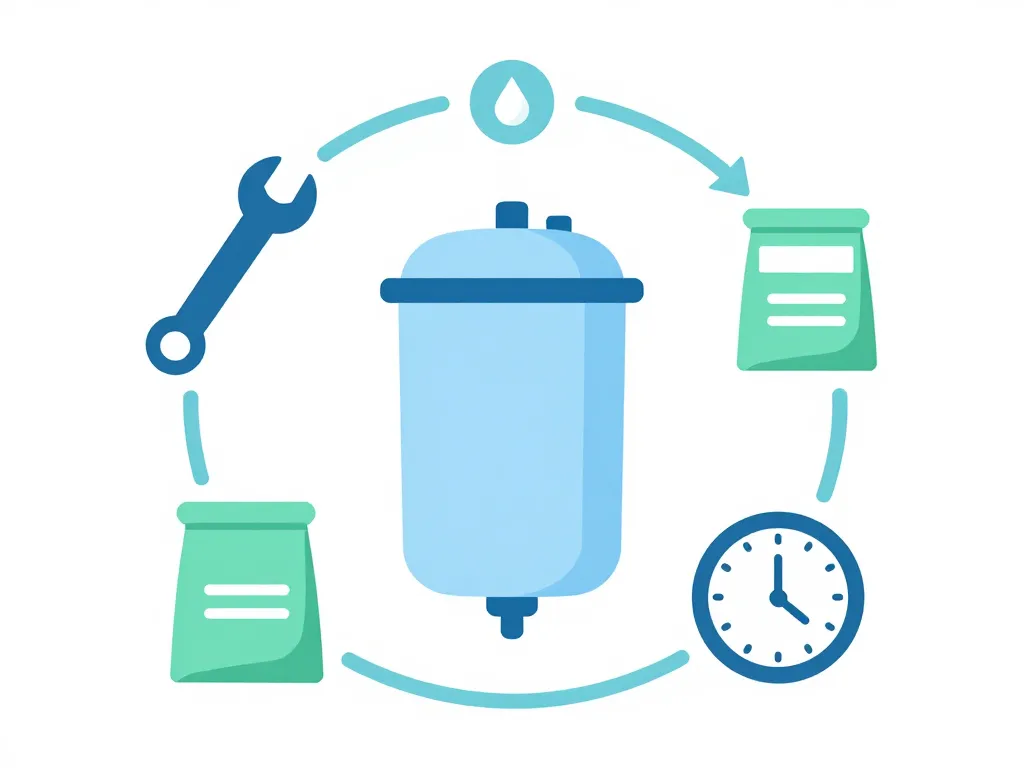 schéma tarif entretien adoucisseur d'eau coûts principaux