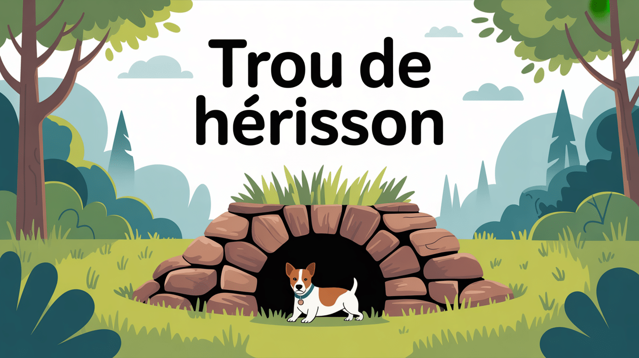 illustration trou de hérisson dans le jardin ambiance naturelle