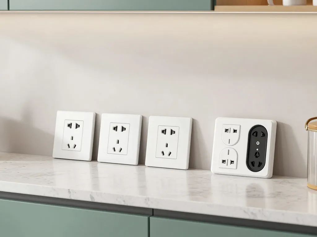 Différents types prise cuisine plan de travail crédence