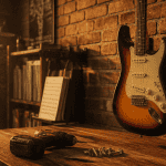 accrocher une guitare au mur sur support mural
