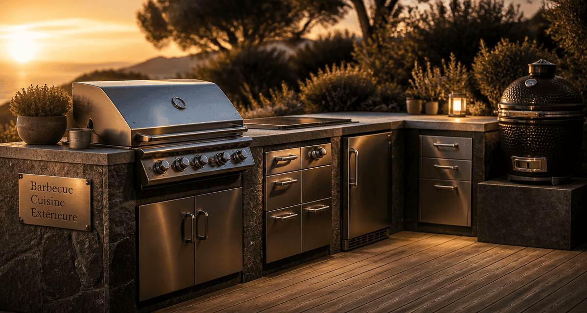 barbecue cuisine extérieure inox terrasse