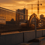 barriere heras sur chantier avec accessoires