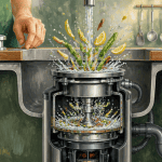 broyeur pour evier cuisine moderne en fonctionnement