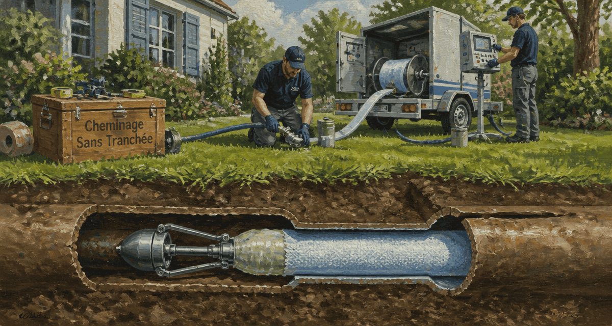 chemisage canalisations en jardin résidentiel