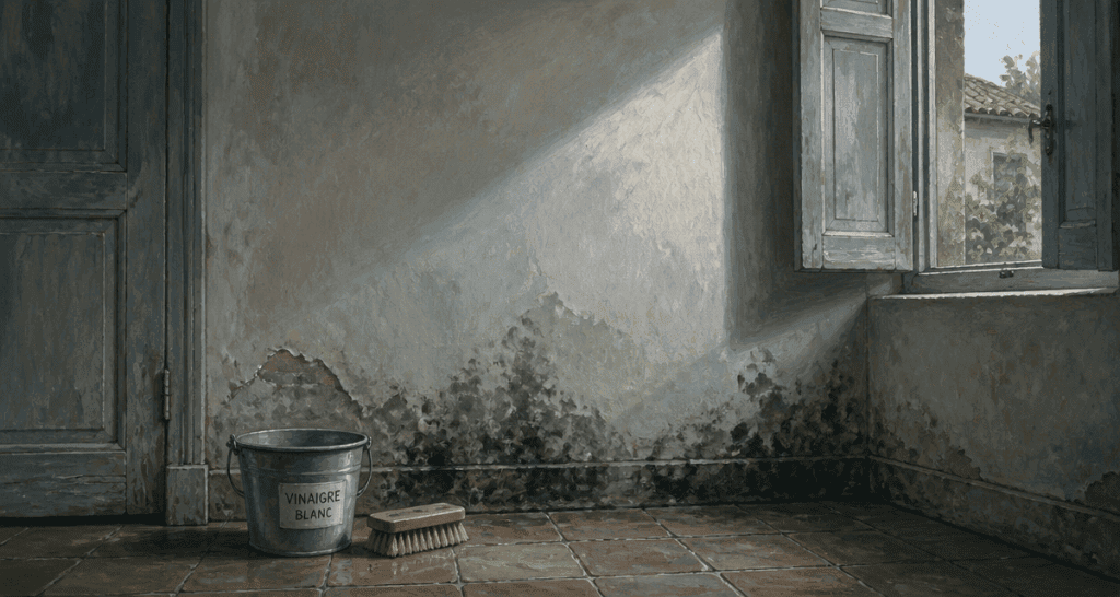 comment enlever l'humidité sur un mur avec vinaigre et brosse