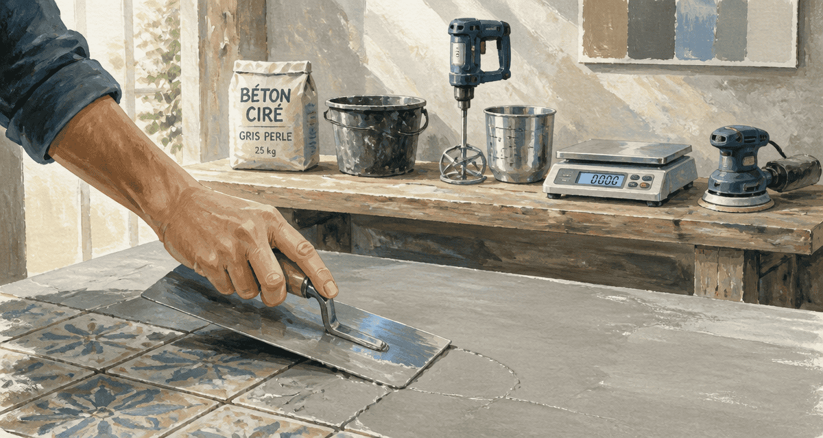 comment faire un beton cire sur carrelage