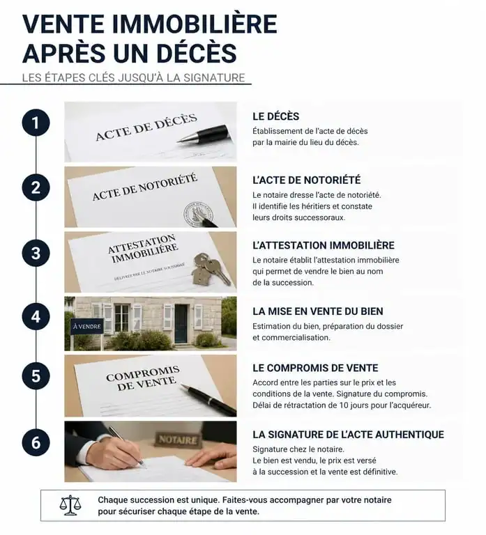 Étapes clés pour la vente d'un bien immobilier suite à un décès