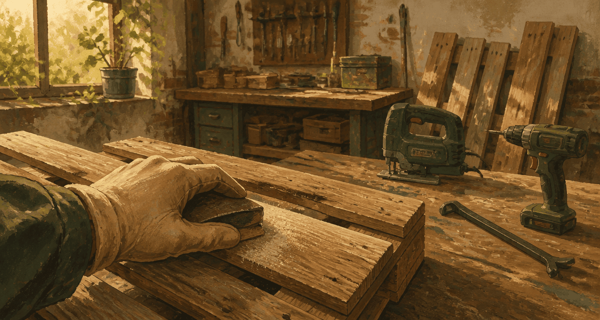 fabriquer meuble palette ponçage atelier