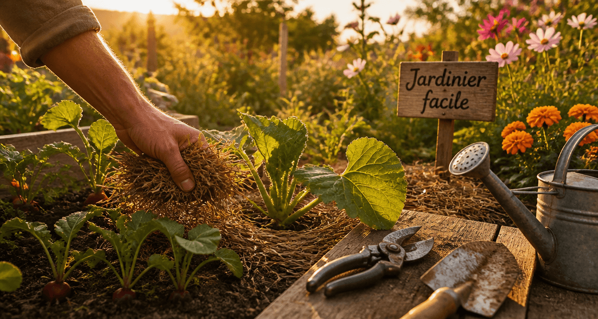 jardinier facile main paillage potager